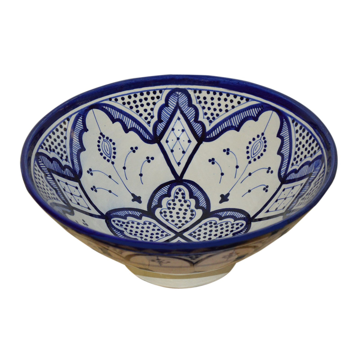 Fes Handmade Serving Bowl 10 inches Medium - Blue