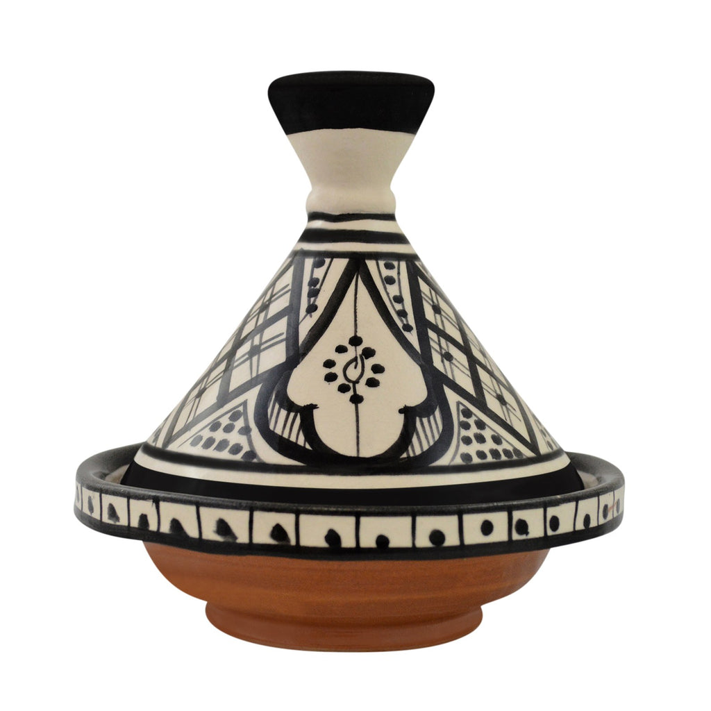Moroccan Serving Tagine & 6 inches - White&Black