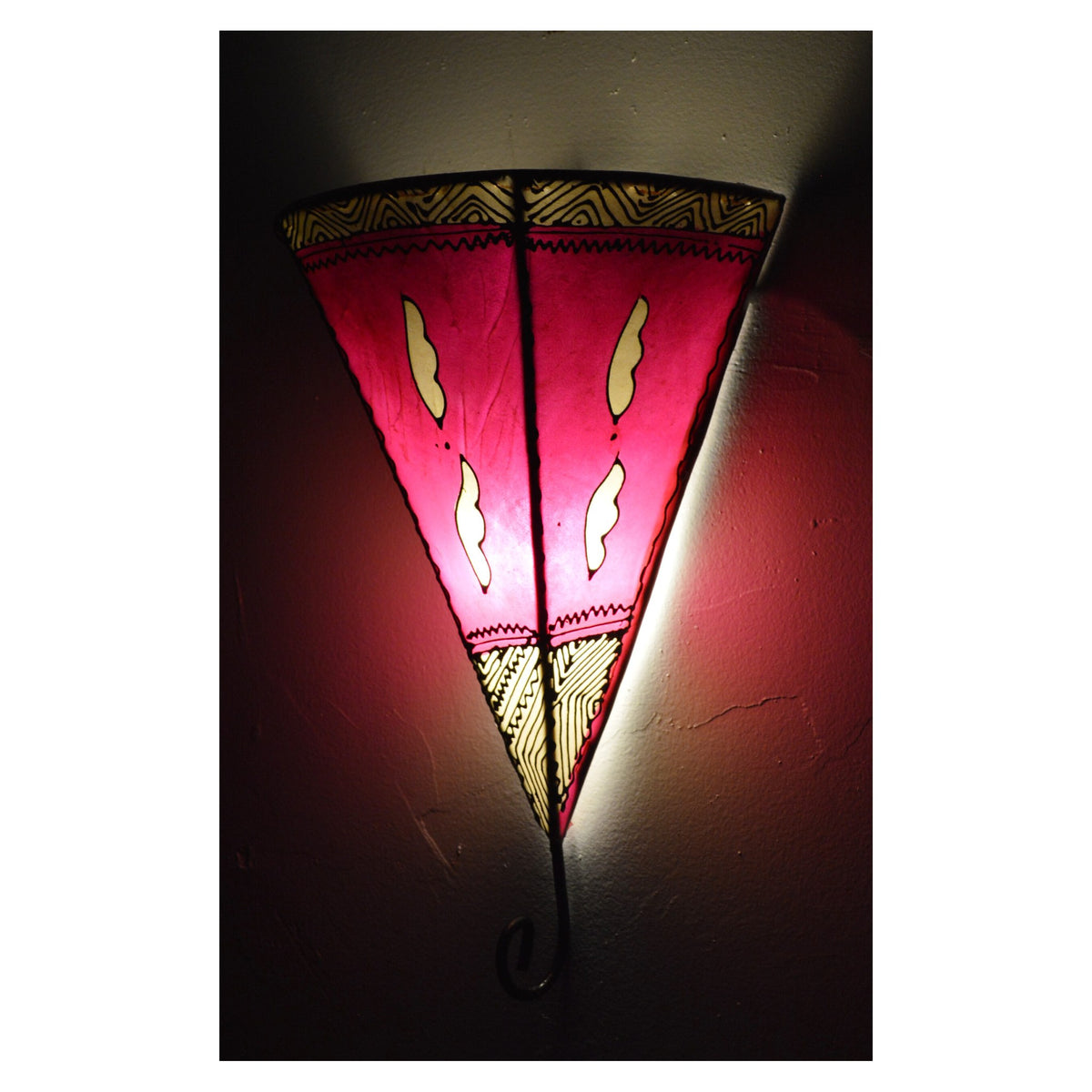 Sconce Handmade Leather Henna - Magenta Beige