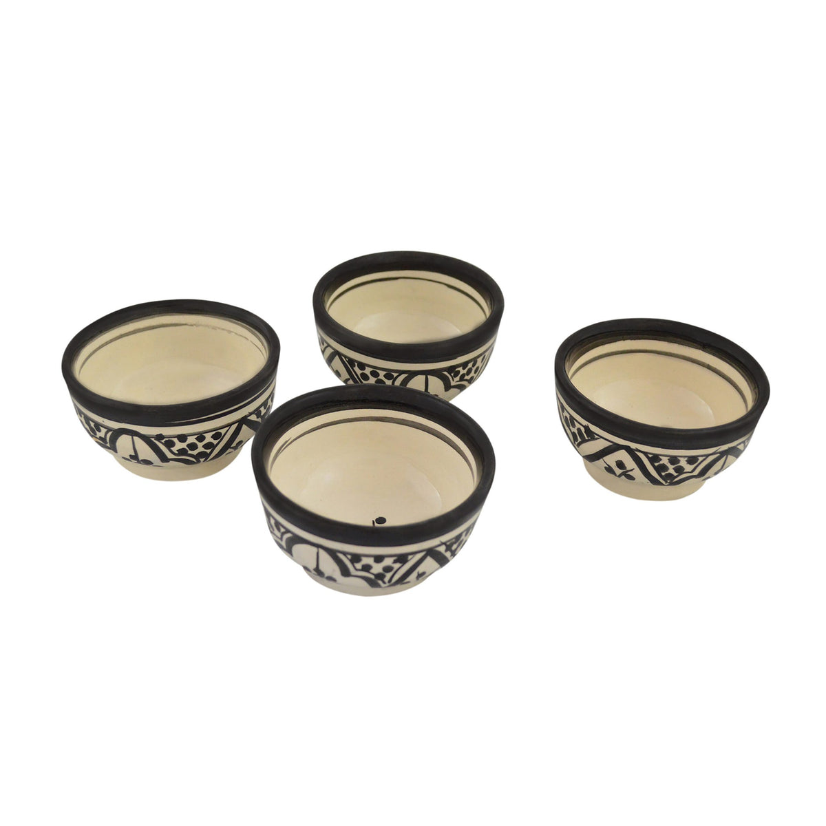 Dipping Sauce Bowl Set of 4 X small - White&Black