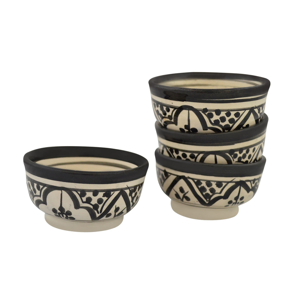 Dipping Sauce Bowl Set of 4 X small - White&Black