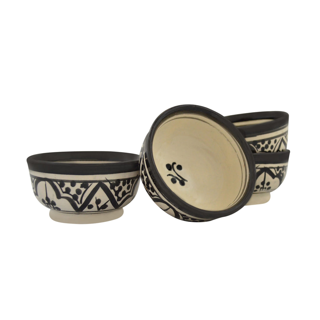 Dipping Sauce Bowl Set of 4 X small - White&Black