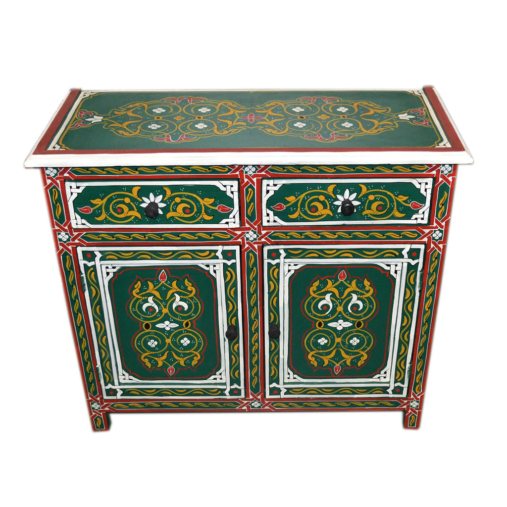 Wood Painted Dresser Double Green