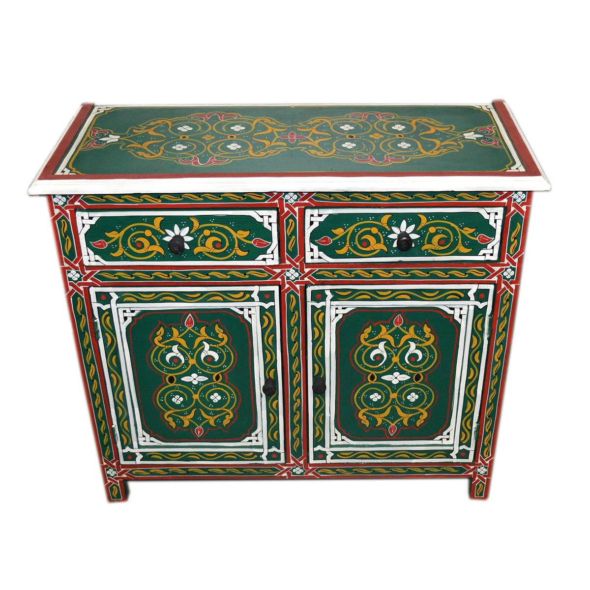 Wood Painted Dresser Double Green