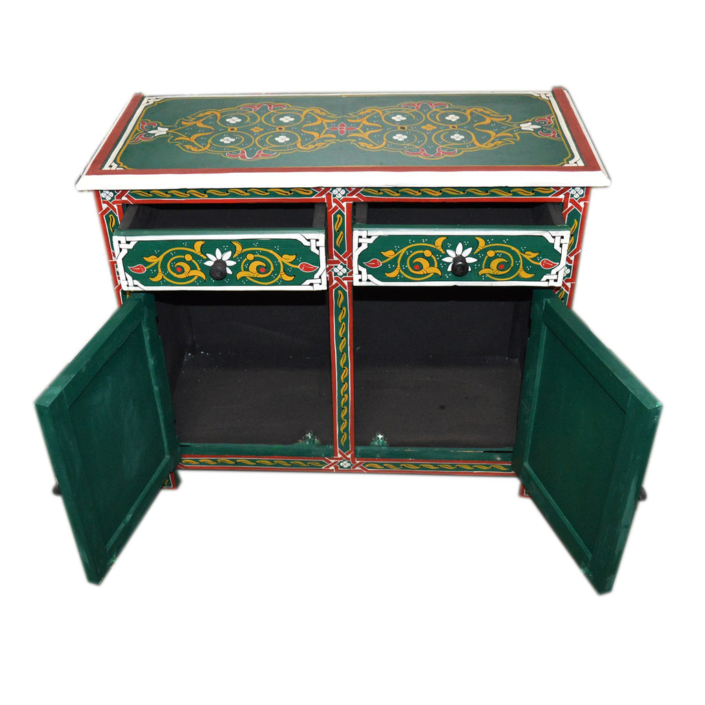 Wood Painted Dresser Double Green