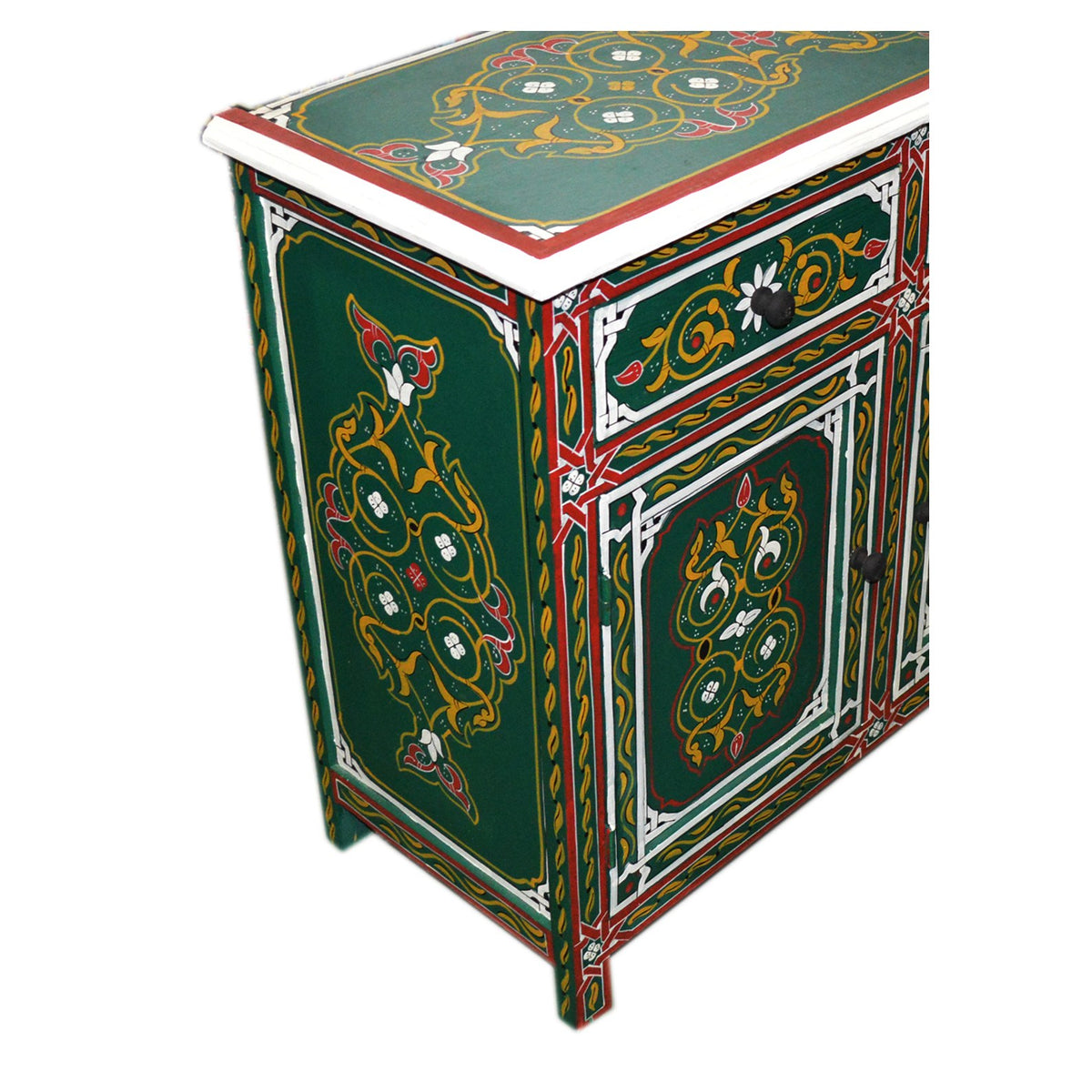 Wood Painted Dresser Double Green