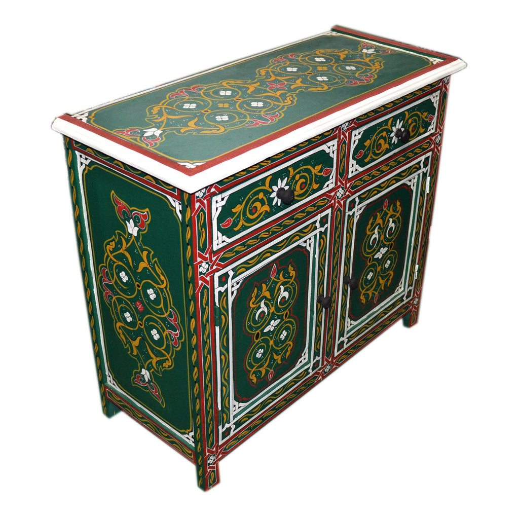 Wood Painted Dresser Double Green