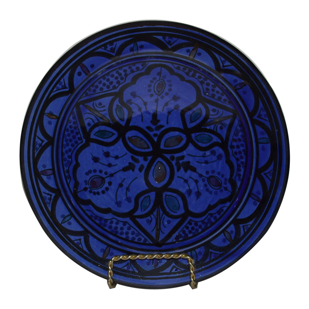 Safi Ceramic Handmade Serving Plate Medium 10" - Royal Blue