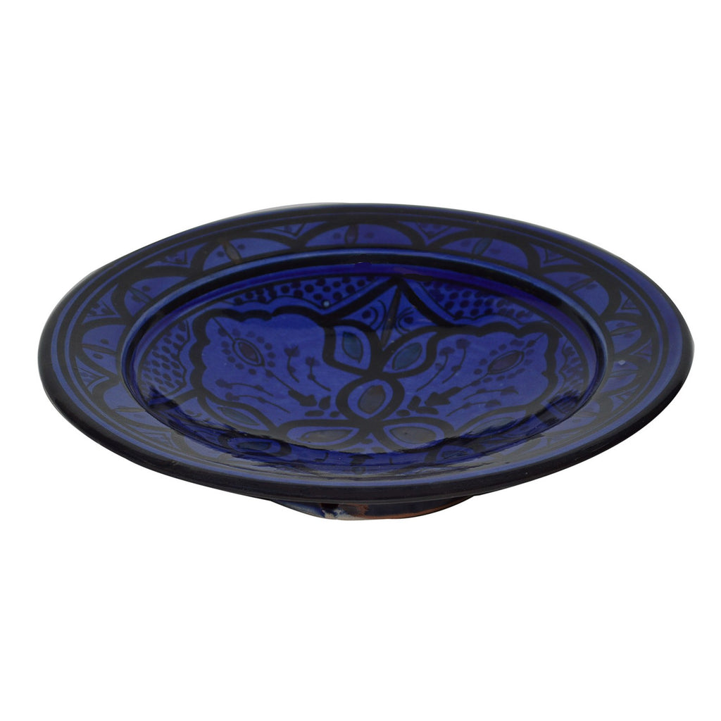 Safi Ceramic Handmade Serving Plate Medium 10" - Royal Blue