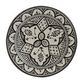 Fes Ceramic Serving Plate Handmade 8" - White&Black