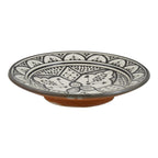 Fes Ceramic Serving Plate Handmade 8" - White&Black