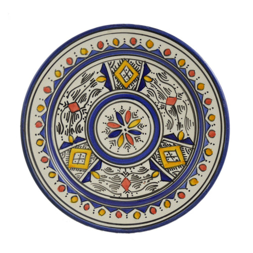 Berber Ceramic Serving Plate Handmade 8" - Blue