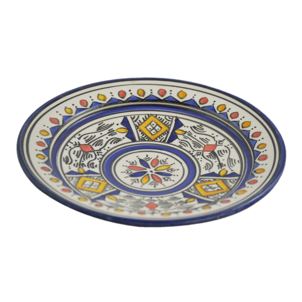 Berber Ceramic Serving Plate Handmade 8" - Blue