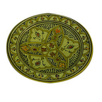 Black&White Ceramic Serving Plate Handmade Large 12" - Lime