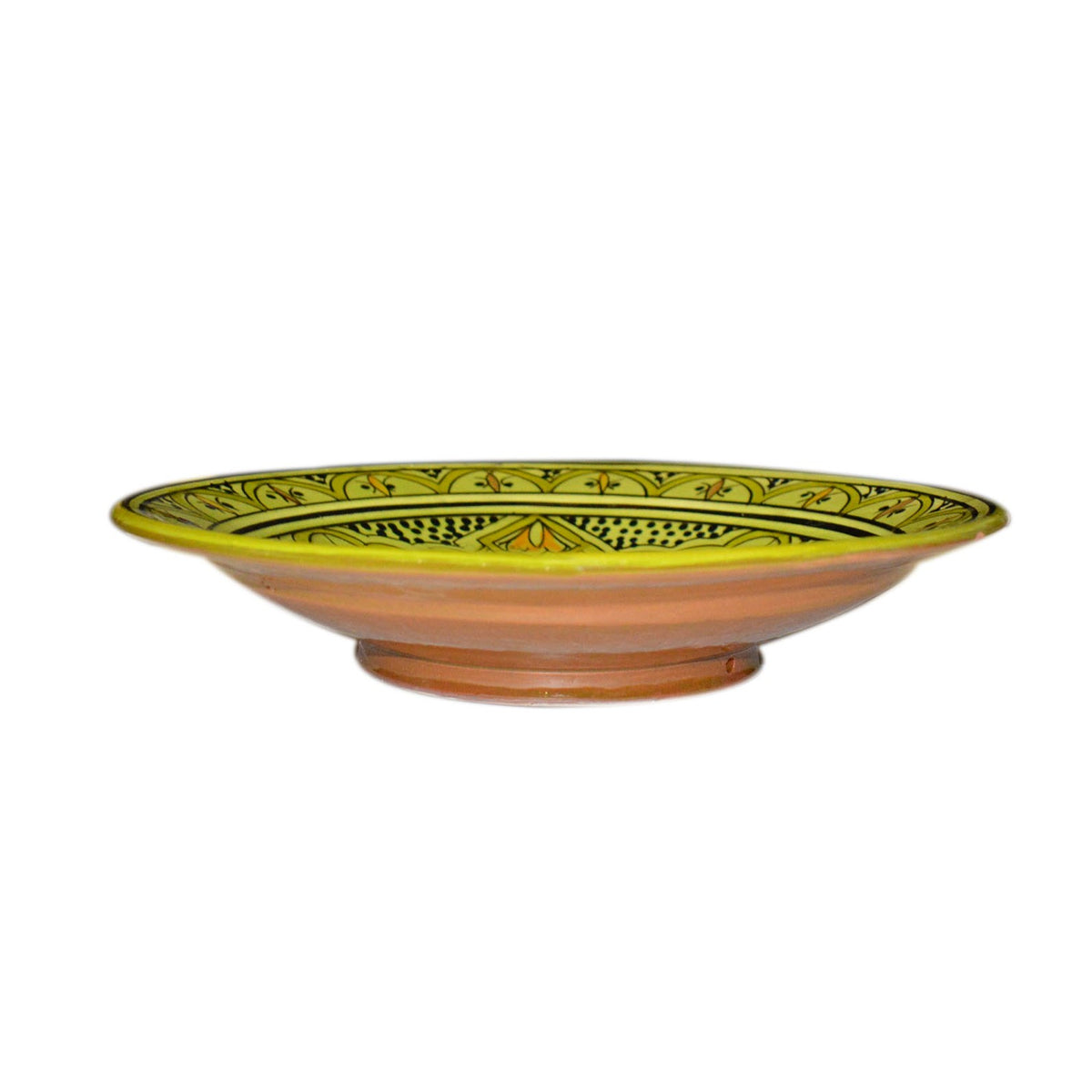 Black&White Ceramic Serving Plate Handmade Large 12" - Lime