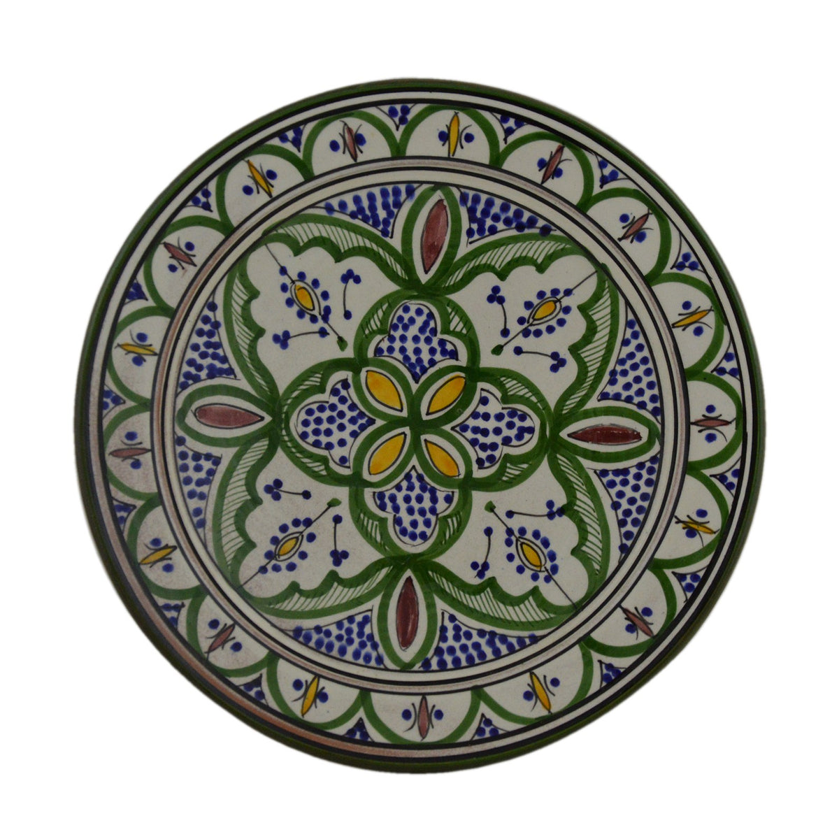 Verde Ceramic Serving Plate Handmade Large 12"
