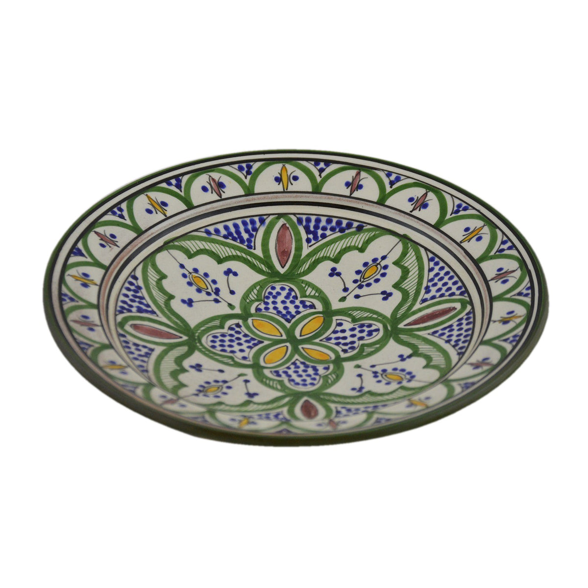 Verde Ceramic Serving Plate Handmade Large 12"