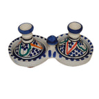Rainbow Moroccan Ceramic Double Spice Holder