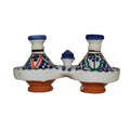 Rainbow Moroccan Ceramic Double Spice Holder