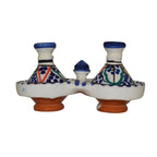 Rainbow Moroccan Ceramic Double Spice Holder