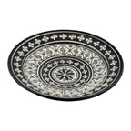 Black&White Ceramic Serving Plate Handmade Large 12" - Black&White