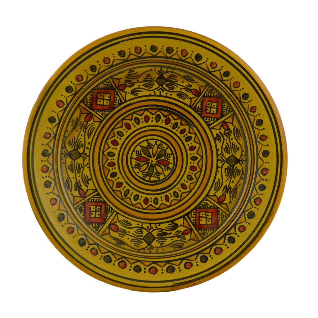 Berber Yellow Ceramic Serving Plate Handmade Large 12"