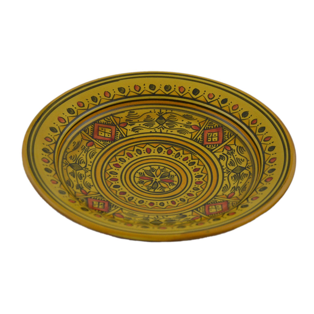 Berber Yellow Ceramic Serving Plate Handmade Large 12"