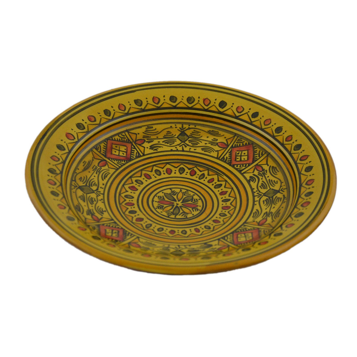 Berber Yellow Ceramic Serving Plate Handmade Large 12"