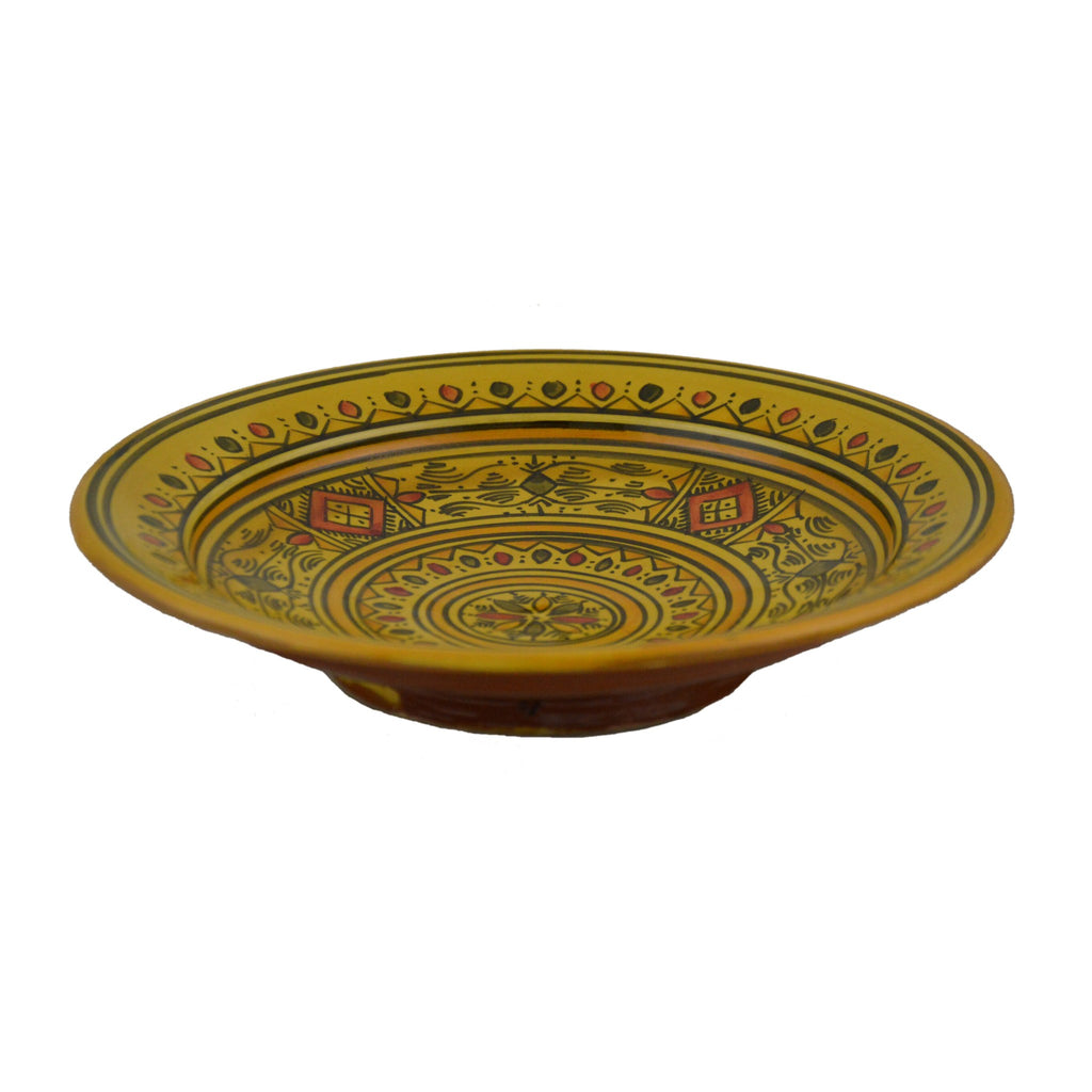 Berber Yellow Ceramic Serving Plate Handmade Large 12"