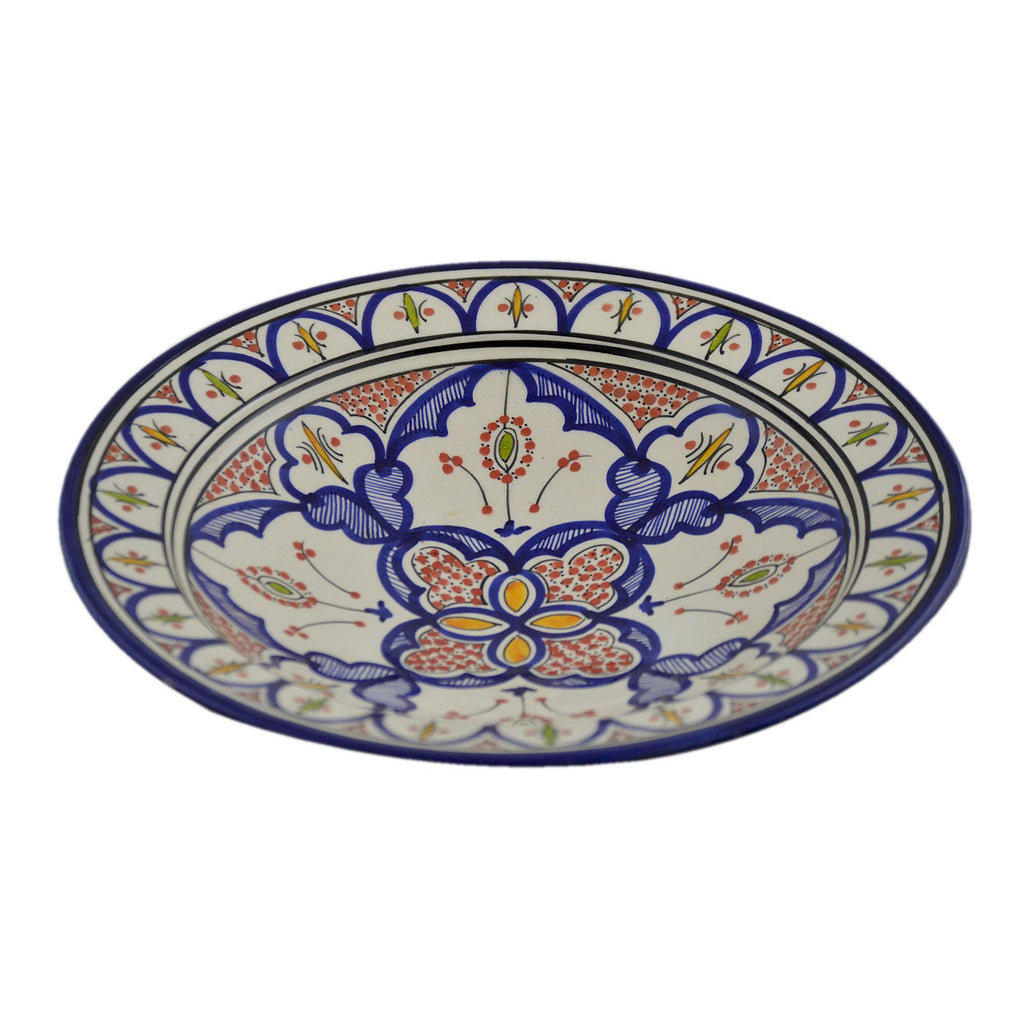 Fasia Ceramic Serving Plate Handmade Large 12" - Blue