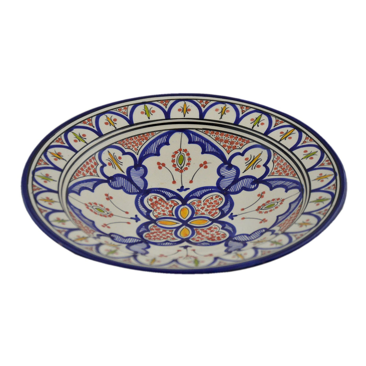 Fasia Ceramic Serving Plate Handmade Large 12" - Blue
