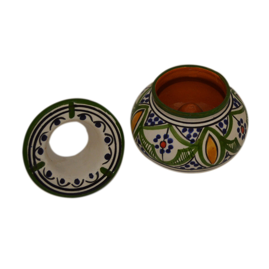 Verde With Blue Dots Smokeless Ashtray Small