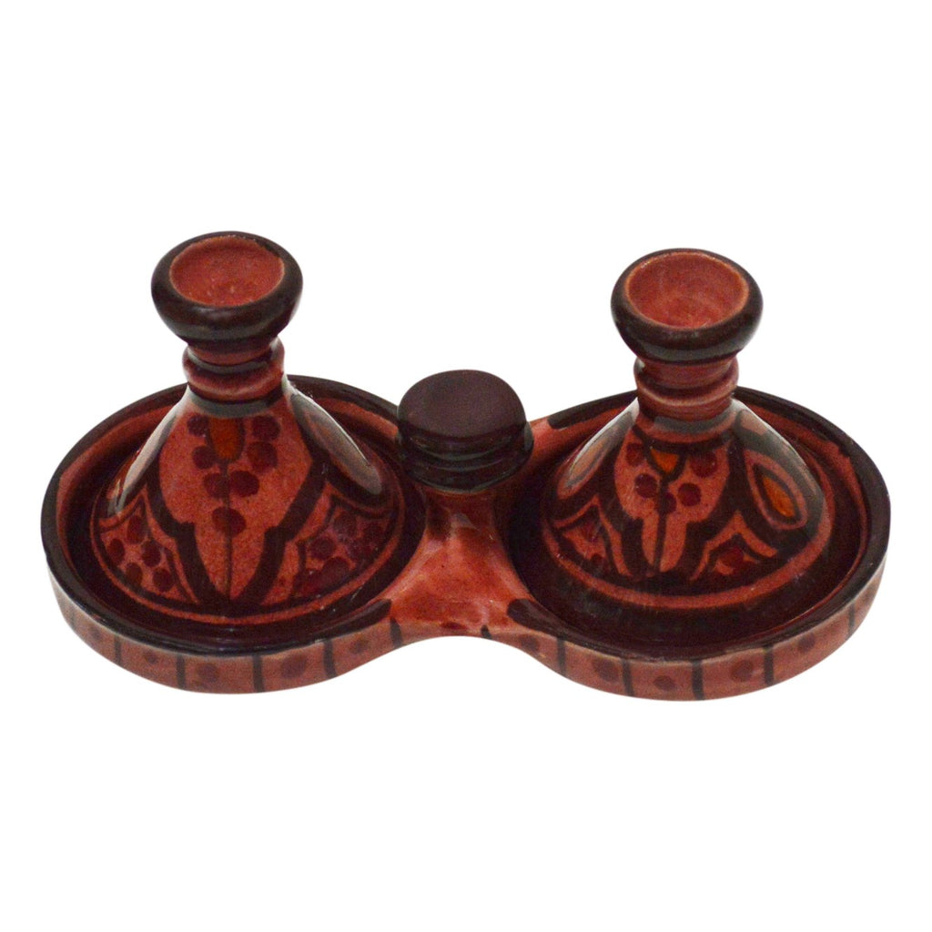 Ceramic Double Spice Holder Red 2