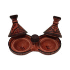 Ceramic Double Spice Holder Red