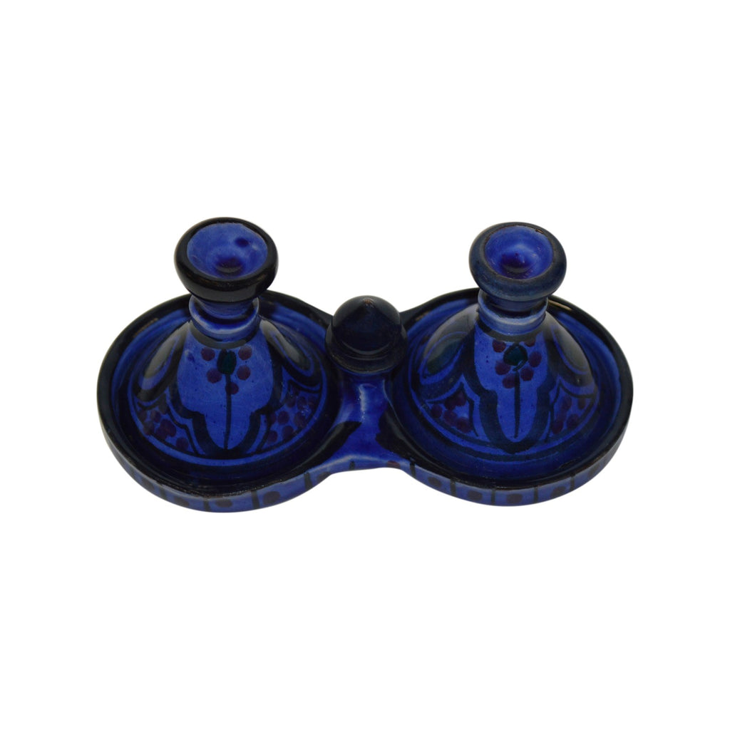 Ceramic Double Spice Holder - Royal Blue