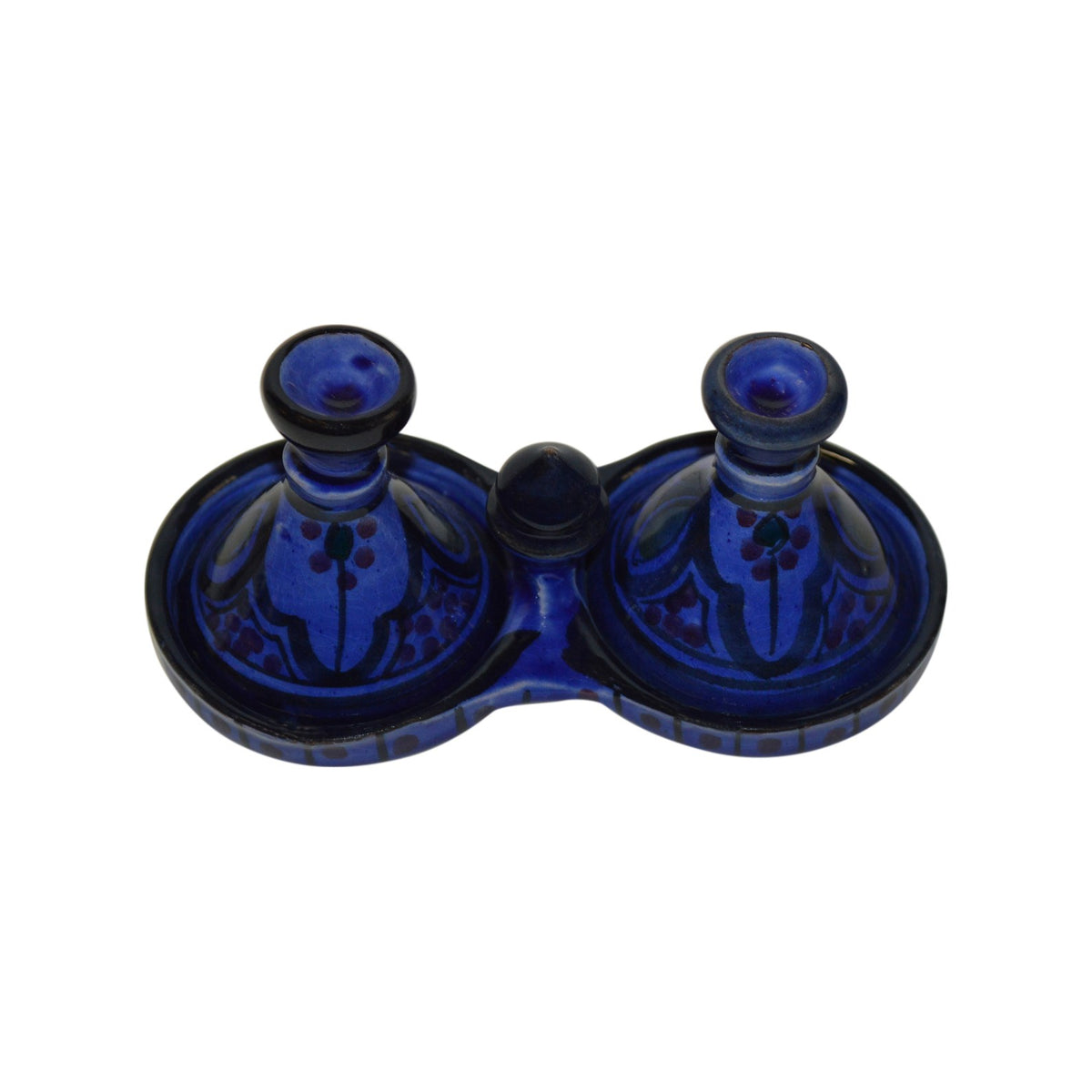 Ceramic Double Spice Holder - Royal Blue