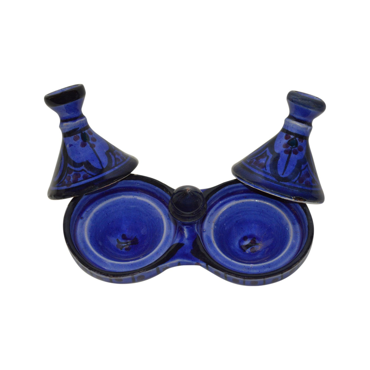 Ceramic Double Spice Holder - Royal Blue