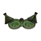 Ceramic Double Spice Holder - Green