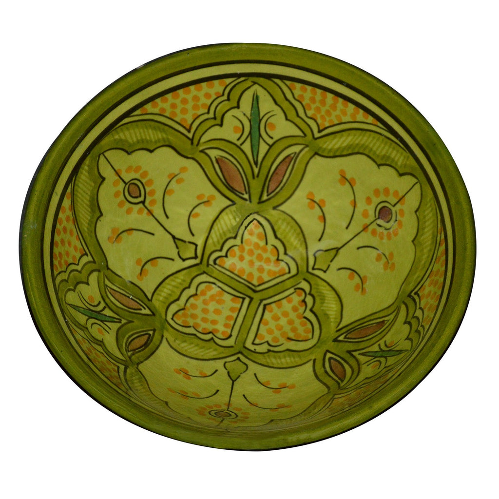 Small 8 Inches & Handmade Moroccan Serving Bowl - Lime