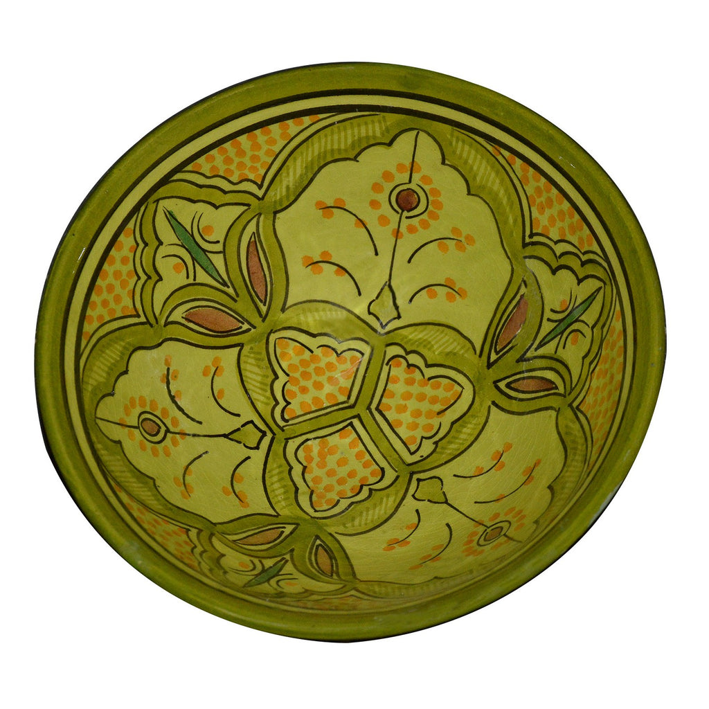 Small 8 Inches & Handmade Moroccan Serving Bowl - Lime