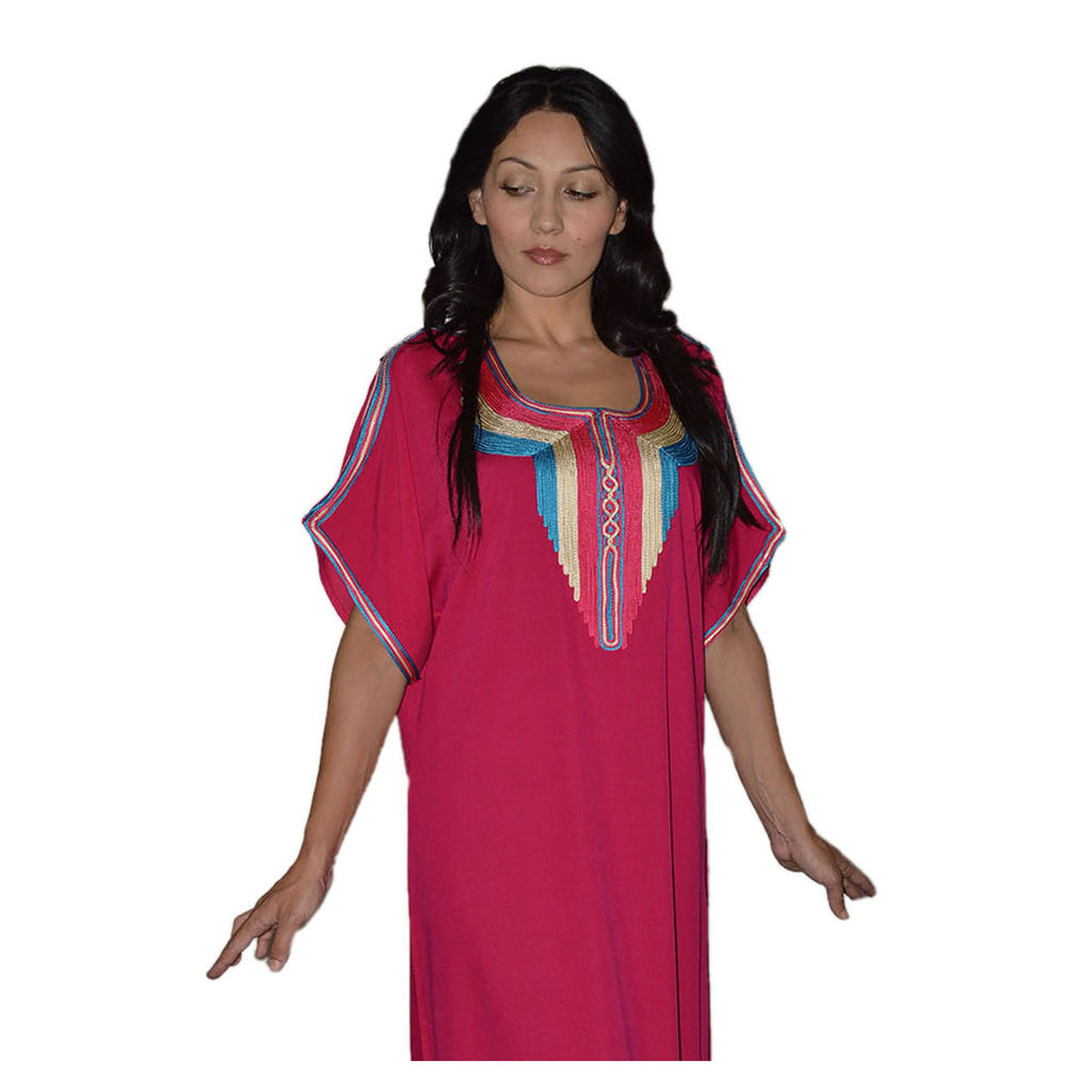 Radya Moroccan Woman Casual Kaftan - Magenta