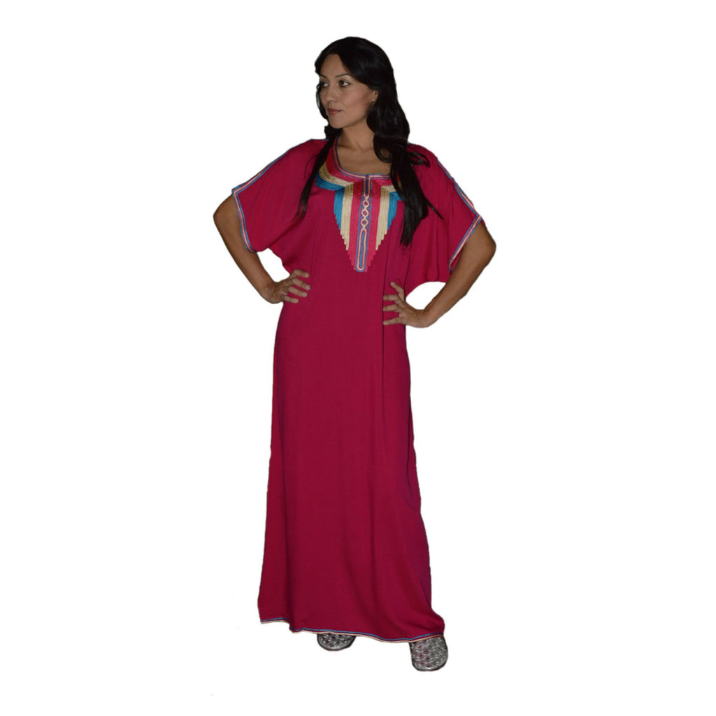 Radya Moroccan Woman Casual Kaftan - Magenta