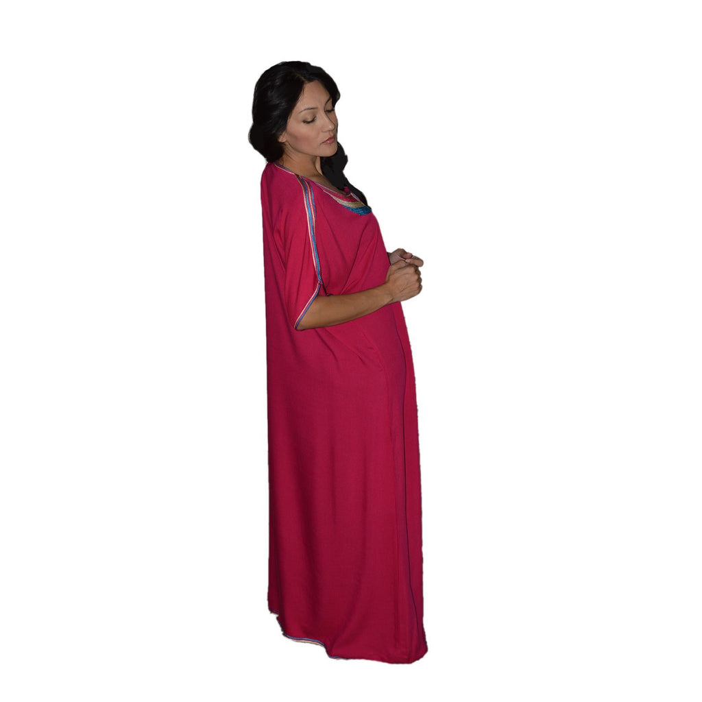 Radya Moroccan Woman Casual Kaftan - Magenta