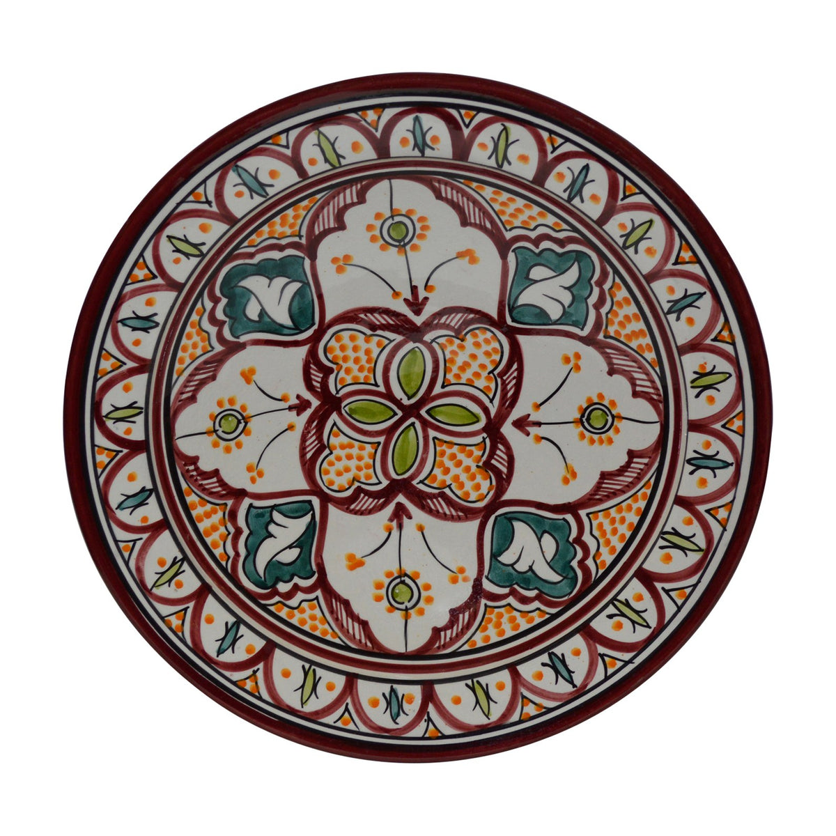 Fasia Ceramic Serving Plate Handmade Large 12" - Pink