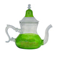 All Glass Hand Blown Teapot Durable Heat Resistance 32 Oz - Green