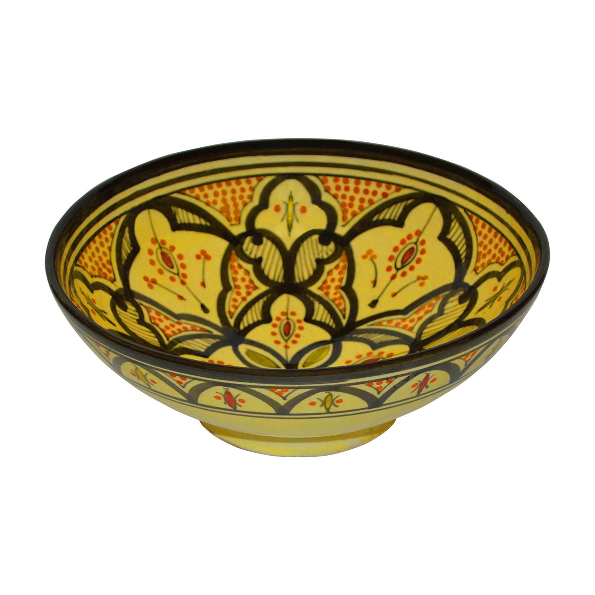 Safi Handmade Serving Bowl 12 inches Large - Yellow