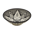 Fes Handmade Serving Bowl 12 inches Large - White&Black
