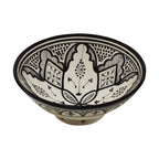 Fes Handmade Serving Bowl 10 inches Medium - White&Black