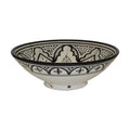 Fes Handmade Serving Bowl 12 inches Large - White&Black