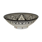 Fes Handmade Serving Bowl 12 inches Large - White&Black